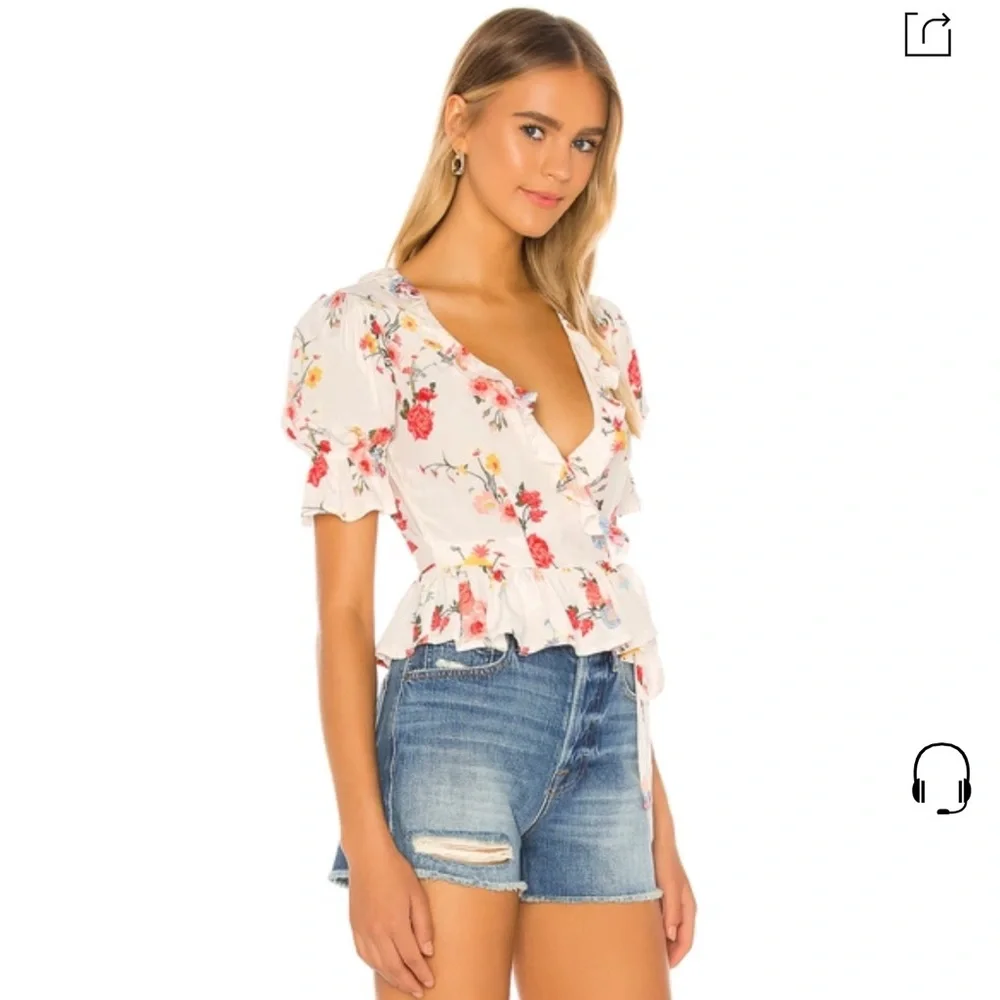 Privacy Please Mari Top in Ivory Harper Floral - Picture 2 of 5